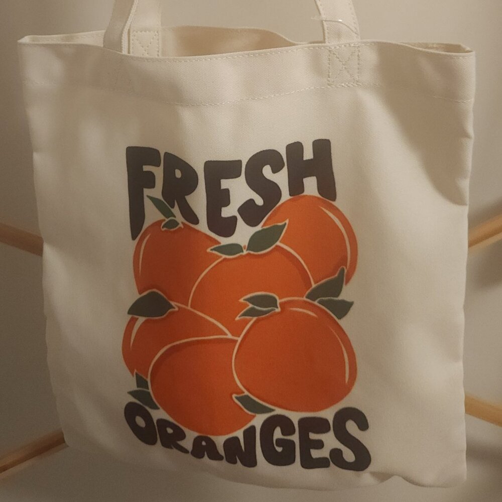TAKE ME TO THE MARKET! Anthropologie Fruits & Veggies Canvas Tote NEW